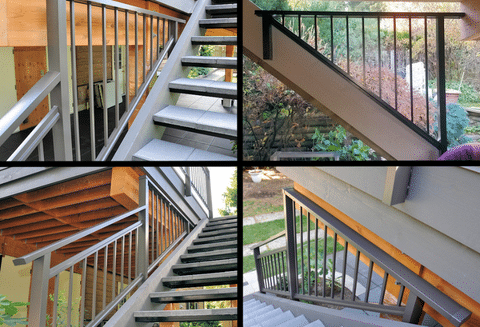 dekrail inside stair railing in fill panel face mounted posts