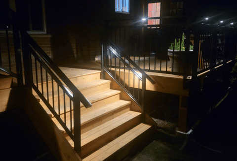 dekrail deck railings with integrated led lighting