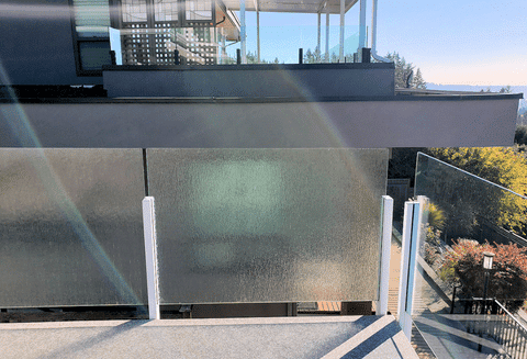 dekrail privacy rain pattern tempered safety glass for deck railings